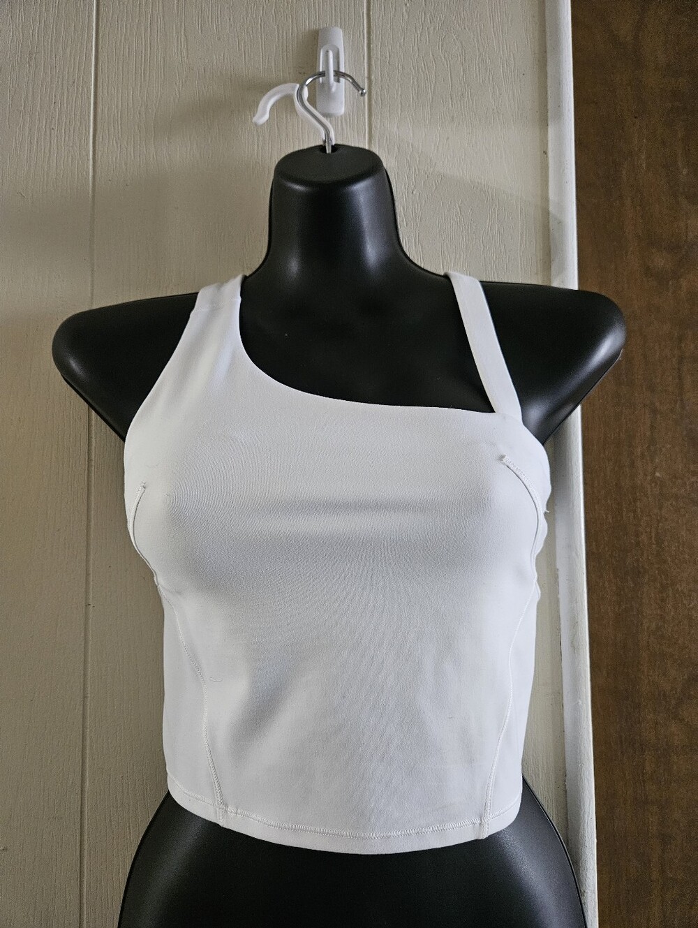 Lululemon athletica Everlux Asymmetrical  White One-Shoulder Cropped Tank